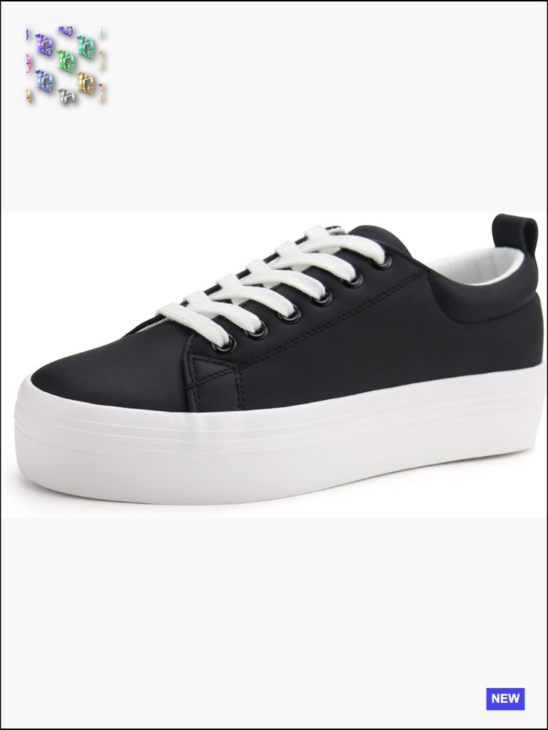 Lace Up Platform Sneakers Comfortable Casual Fashion Walking Shoes Low Top